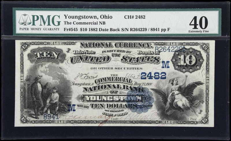 Youngstown, Ohio. $10 1882 Date Back. Fr. 545. The Commercial NB. Charter #2482....