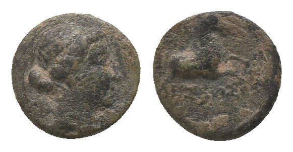 Greek Coin. AE
Weight: 2.35 g
Diameter: 13.48 mm