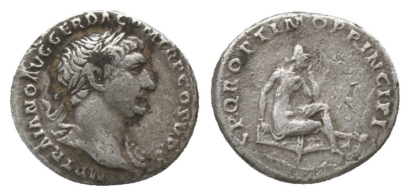 Trajan. AD 98-117. Rome. Denarius. AR.
Weight: 3.19 g
Diameter: 16.56 mm