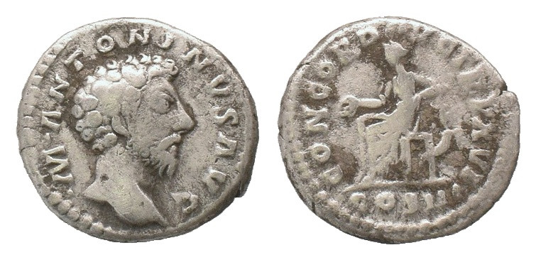 Marcus Aurelius. AD. 161-180. Rome. Denarius. Weight: 3.51 g
Diameter: 17.15 mm