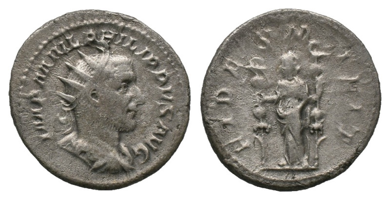 Philip I. AD 244-249. Rome. Antoninianus AR. Weight: 4.31 g
Diameter: 21.59 mm