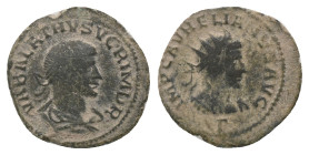 Aurelian and Vabalathus AD 270-275. Antoninianus. AE.
Weight: 2.49 g
Diameter: 20.76 mm