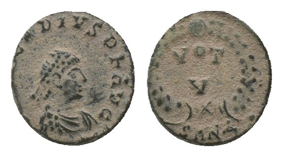 Arcadius. AD. 383-408. Follis. AE.
Weight: 1.35 g
Diameter: 12.60 mm