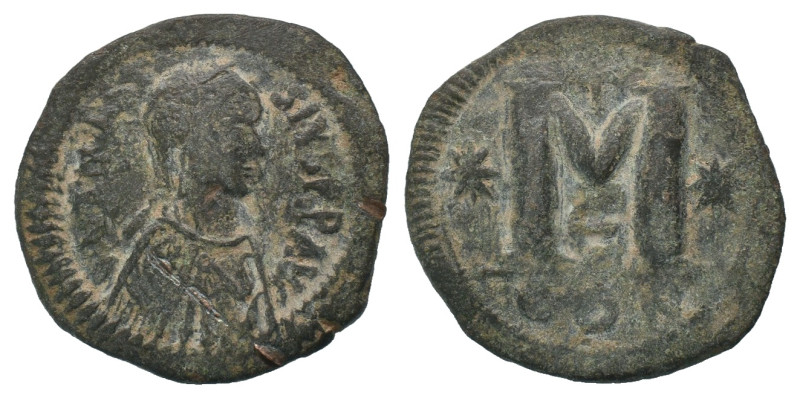 Justinian I AD 527-565. Constantinople.
Follis or 40 Nummi. AE. Weight: 14.81 g...