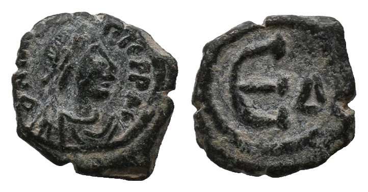 Justinian I, AD 527-565. Pentanummium, Antioch. AE. Weight: 2.11 g
Diameter: 13...