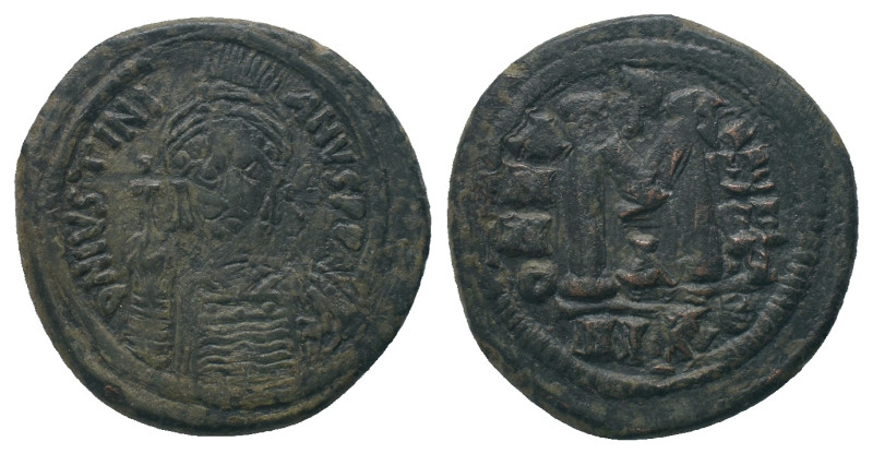 Justinian I AD 527-565. Nikomedia. Follis or 40 Nummi. AE Weight: 21.05 g
Diame...