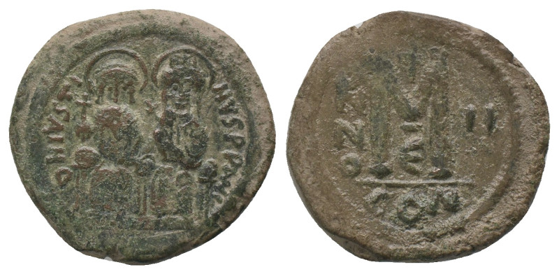 Justin II, with Sophia. AD. 565-578. Follis. Constantinople. AE.
Weight: 14.99 ...