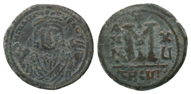 Maurice Tiberius. AD. 582-602. Follis. AE. Weight: 10.72 g
Diameter: 26.36 mm