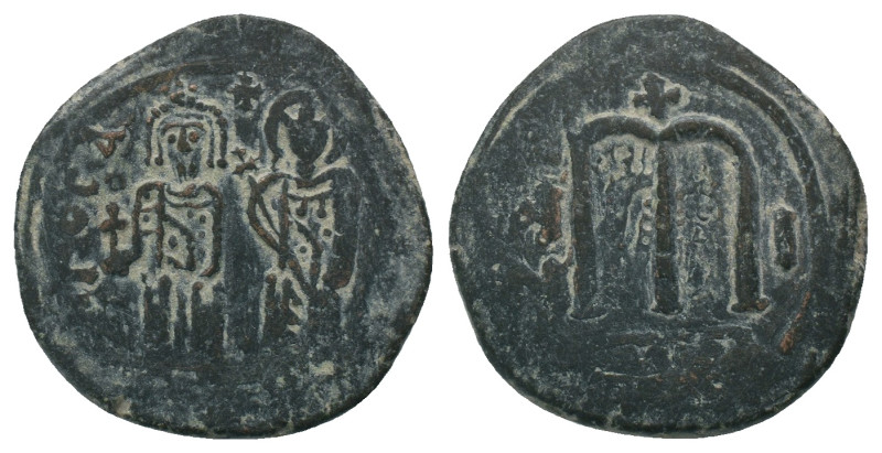 Phocas with Leontia. Follis. AD. 602-610. AE. Weight: 13.14 g
Diameter: 29.50 m...