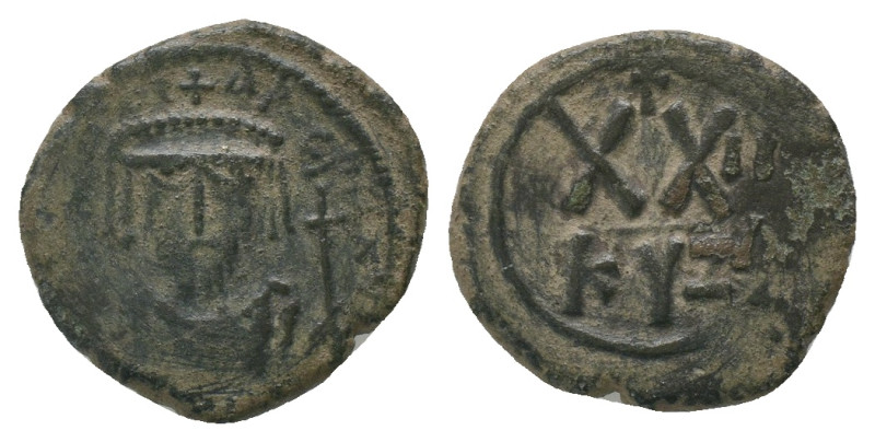 Phocas Half Follis. AD. 602-610. Cyzicus. AE. Weight: 5.62 g
Diameter: 21.63 mm