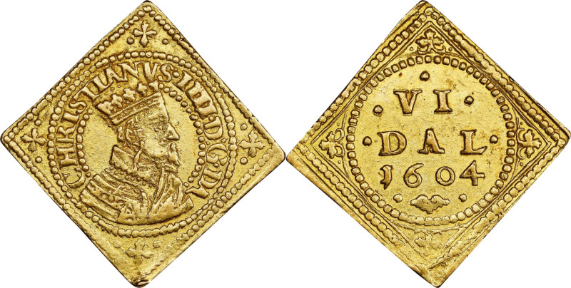 DENMARK. 6 Daler Klippe, 1604. Christian IV. NGC AU-55.
Fr-45; KM-26; Hede-11; ...