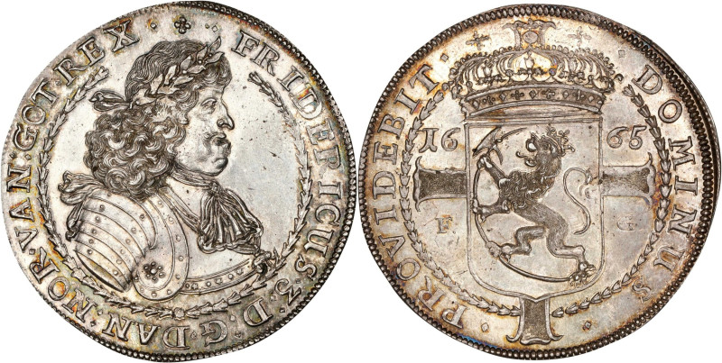 NORWAY. Speciedaler, 1665. Christiania Mint. Frederik III. NGC MS-62.
KM-59; Da...