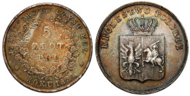 The November Uprising 
POLSKA / POLAND / POLEN / RUSSIA / RUSSLAND / РОССИЯ

Powstanie Listopadowe. 5 zlotych 1831 KG, Warszawa 
AW: Pod koroną dw...