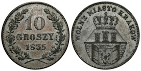 Free City of Cracow
POLSKA / POLAND / POLEN / RUSSIA / RUSSLAND / РОССИЯ

Wolne Miasto Kraków / Cracow. 10 groszy 1835, Wiedeń 
AW: Herb Krakowa u...
