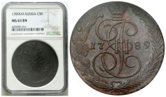 Russian Coins and Medals
RUSSIA / RUSSLAND / РОССИЯ / MOSCOW / PETERSBURG

Russia, Catherine II. 5 Kopek (kopeck) 1789 EM, Yekaterinburg NGC MS63 B...