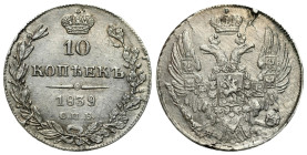 Russian Coins and Medals
RUSSIA / RUSSLAND / РОССИЯ / MOSCOW / PETERSBURG

Russia, Nicholas I. 10 Kopek (kopeck) 1839 СПБ-НГ, St. Petersburg 

Ba...