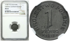 Poland II Republic - Circulation coins
Królestwo Polskie. 1 fenig 1918 FF NGC MS64 - PIĘKNE 

Piękny egzemplarz, intensywny połysk menniczy. Ładna ...