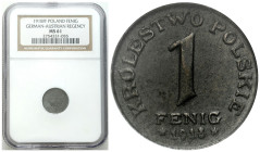 Poland II Republic - Circulation coins
Królestwo Polskie. 1 fenig 1918 FF NGC MS63 

Wspaniale zachowany, menniczy egzemplarz.

Condition: NGC MS...