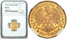 Poland II Republic - Circulation coins
II RP. 20 zlotych 1925 Bolesław Chrobry NGC MS64 - PIĘKNE 

Rzadka i poszukiwana moneta. Jedyna złota moneta...