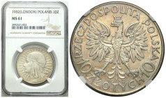 Poland II Republic - Circulation coins
II RP. 10 zlotych 1932 głowa kobiety (bez znaku) NGC MS61 

Pięknie zachowany egzemplarz. Blask menniczy.
...