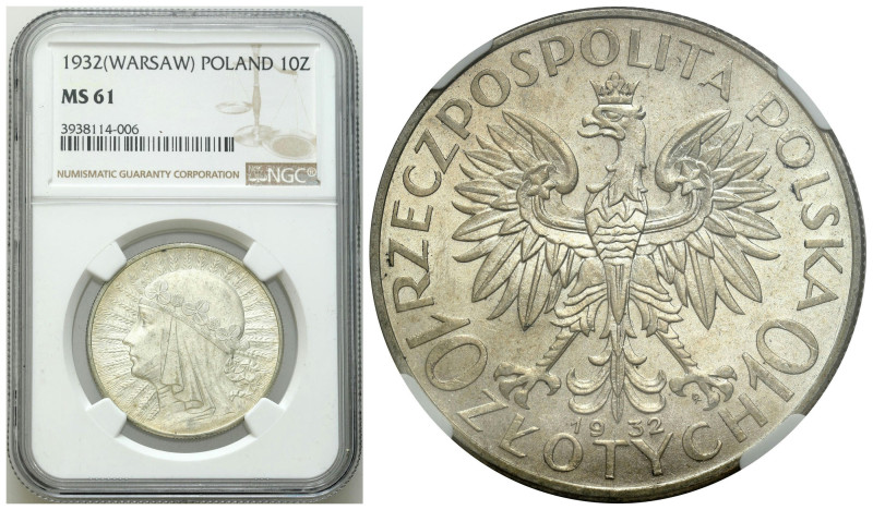 Poland II Republic - Circulation coins
II RP. 10 zlotych 1932 głowa kobiety (ze...