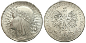 Poland II Republic - Circulation coins
II RP. 10 zlotych 1932 głowa kobiety (ze znakiem mennicy) - ŁADNE 

Bardzo ładnie zachowane.

Details: 22 ...