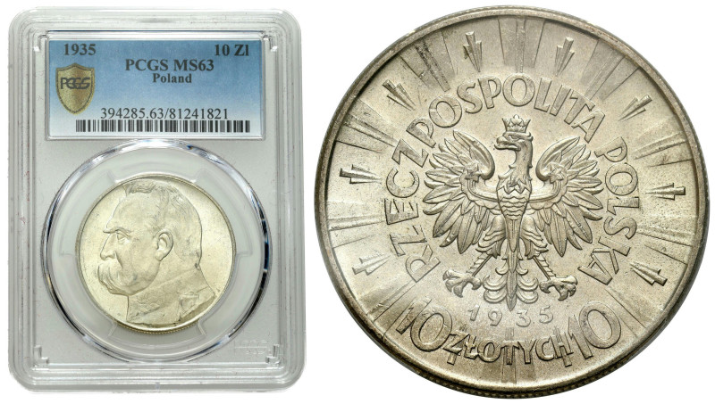 Poland II Republic - Circulation coins
II RP. 10 zlotych 1936 Piłsudski PCGS MS...