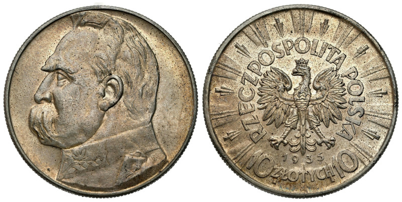 Poland II Republic - Circulation coins
II RP. 10 zlotych 1935 Piłsudski 

Pat...