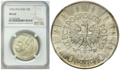 Poland II Republic - Circulation coins
II RP. 10 zlotych 1936 Piłsudski NGC MS62 - PIĘKNE 

Pięknie zachowane z połyskiem menniczym i delikatną pat...