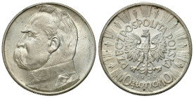 Poland II Republic - Circulation coins
II RP. 10 zlotych 1939 Piłsudski 

Ładnie zachowane.

Details: 22 g Ag 
Condition: 2 (EF) 
Literature: P...