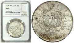 Poland II Republic - Circulation coins
II RP. 10 zlotych 1939 Piłsudski NGC MS63 – PIĘKNE 

Wyśmienicie zachowana sztuka.&nbsp;Blask menniczy, deli...