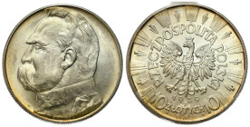 Poland II Republic - Circulation coins
II RP. 10 zlotych 1939 Piłsudski - PIĘKNE 

Pięknie zachowane z wyraźnym blaskiem menniczy. Złotawa patyna....