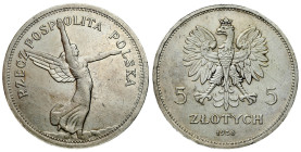 Poland II Republic - Circulation coins
II RP. 5 zlotych 1928 Nike (bez znaku mennicy) 

Moneta ta została wybita w mennicy w Brukseli.Przyzwoicie z...