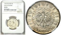 Poland II Republic - Circulation coins
II RP. 5 zlotych 1934 Piłsudski NGC AU58 - RZADSZY ROCZNIK 

Pięknie zachowane z delikatną patyną. RZADSZY R...