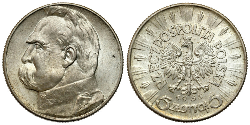 Poland II Republic - Circulation coins
II RP. 5 zlotych 1935 Piłsudski - PIĘKNE...