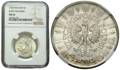 Poland II Republic - Circulation coins
II RP. 5 zlotych 1936 Piłsudski NGC MS63 - PIĘKNE 

Moneta z pełnym lustrem menniczym.

Details: Ag 
Cond...