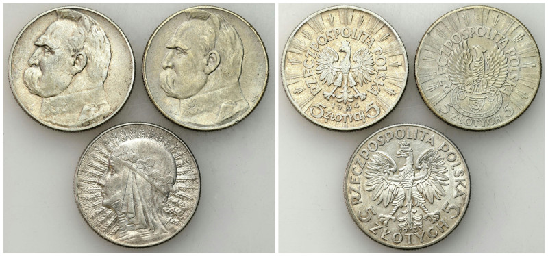 Poland II Republic - Circulation coins
II RP. 5 zlotych 1933-1934, Piłsudski, G...