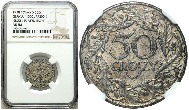 Poland II Republic - Circulation coins
Generalna Gubernia. 50 groszy 1938 NGC A...