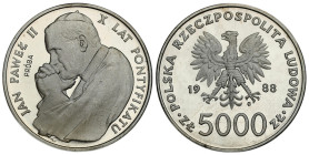 Nickel coins - PROBA
POLSKA / POLAND / POLEN / PROBA / PATTERN

PRL. PROBA / PATTERN Nikiel 5.000 zlotych 1988 Jan Paweł II 

Piękny egzemplarz. ...