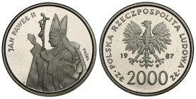 Nickel coins - PROBA
POLSKA / POLAND / POLEN / PROBA / PATTERN

PRL. PROBA / PATTERN Nikiel 2.000 zlotych 1987 - Jan Paweł II 

Piękny egzemplarz...