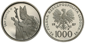 Nickel coins - PROBA
POLSKA / POLAND / POLEN / PROBA / PATTERN

PRL. PROBA / PATTERN Nikiel 1.000 zlotych 1987 - Jan Paweł II 

Piękny egzemplarz...