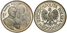 PROBE coins Poland after 1945
POLSKA / POLAND / POLEN / PROBA / PATTERN

PROBA / PATTERN srebro 200.000 zlotych 1991 Papież Jan Paweł II - Matka Bo...