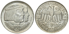 PROBE coins Poland after 1945
POLSKA / POLAND / POLEN / PROBA / PATTERN

PRL. PROBA / PATTERN Srebro 100 zlotych 1966 Mieszko i Dąbrówka 

Lekkie...