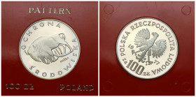 PROBE coins Poland after 1945
POLSKA / POLAND / POLEN / PROBA / PATTERN

PRL. PROBA / PATTERN srebro 100 zlotych 1977 Żubr 

Menniczy egzemplarz....