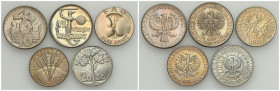 PROBE coins Poland after 1945
POLSKA / POLAND / POLEN / PROBA / PATTERN

PRL. PROBA / PATTERN miedzionikiel 10-20 zlotych 1965-1973, zestaw 5 monet...