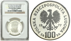 Polish coins of the PRL and collector coins from 1949-1989
PRL. 100 zlotych 1977 Władysław Reymont NGC PF69 Ultra Cameo- SREBRO - MAX 

Najwyższa N...