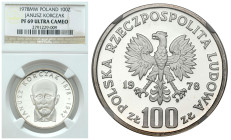Polish coins of the PRL and collector coins from 1949-1989
PRL. 100 zlotych 1978 Janusz Korczak NGC PF69 ULTRA CAMEO (MAX) 

Najwyższa nota grading...