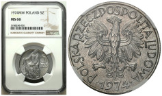 Polish coins of the PRL and collector coins from 1949-1989
PRL. 5 zlotych 1974 Rybak NGC MS66 - PIĘKNE 

Piękny, menniczy egzemplarz. Mocny połysk ...
