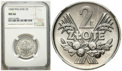 Polish coins of the PRL and collector coins from 1949-1989
PRL. 2 zlote 1960 Jagody NGC MS66 - PIĘKNE 

Doskonale zachowane detale, wspaniała preze...