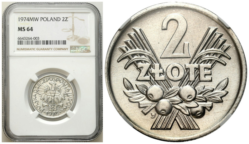 Polish coins of the PRL and collector coins from 1949-1989
PRL. 2 zlote 1974 ja...